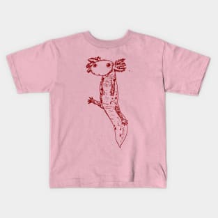 Axolotl - Maroon Kids T-Shirt